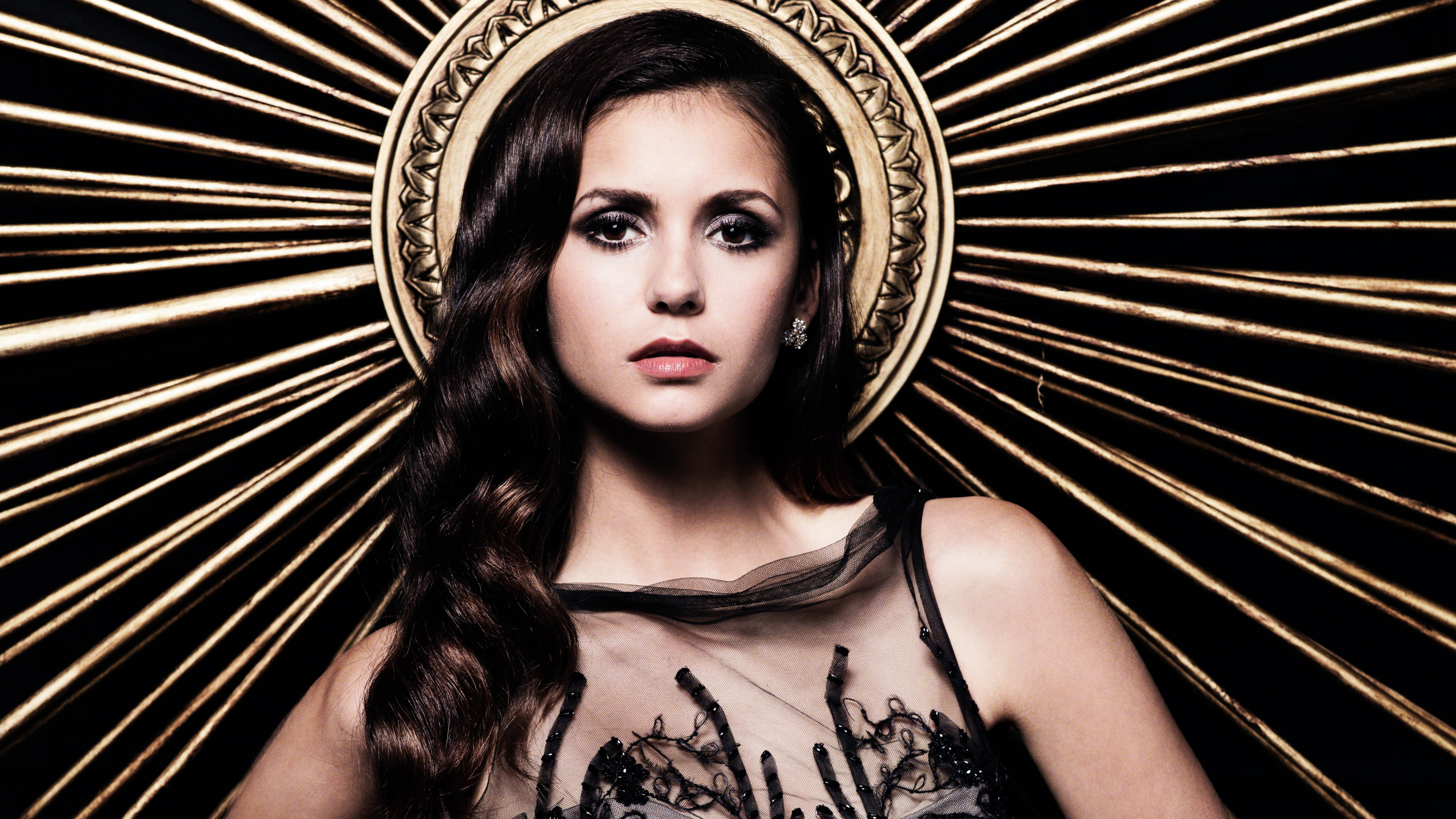 Обои Нина Добрев, Дневники вампира, Елена Гилберт, Деймон Сальваторе, Дневники Вампира - Сезон 4 в разрешении 3840x2160