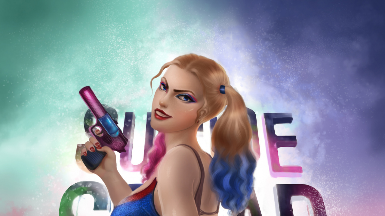 Обои Барби, Харли Квинн, арт, цифровое искусство, мультик в разрешении 1280x720