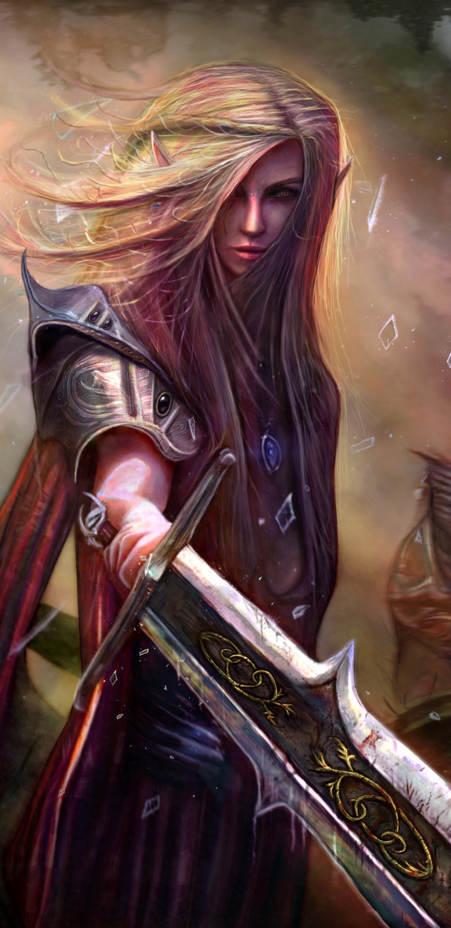 Обои эльф, фэнтези, Армия Эльфов, мифология, арт в разрешении 1440x2960