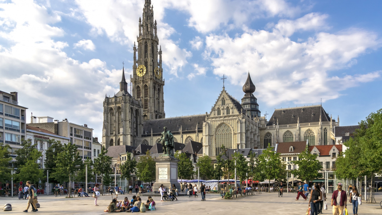 Обои собор, город, архитектура, городская площадь, здание в разрешении 1280x720