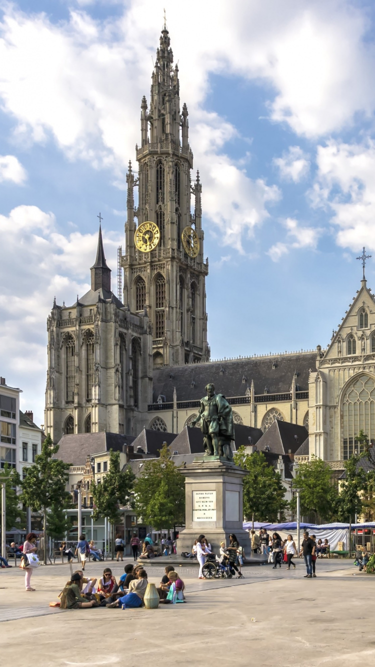 Обои собор, город, архитектура, городская площадь, здание в разрешении 750x1334