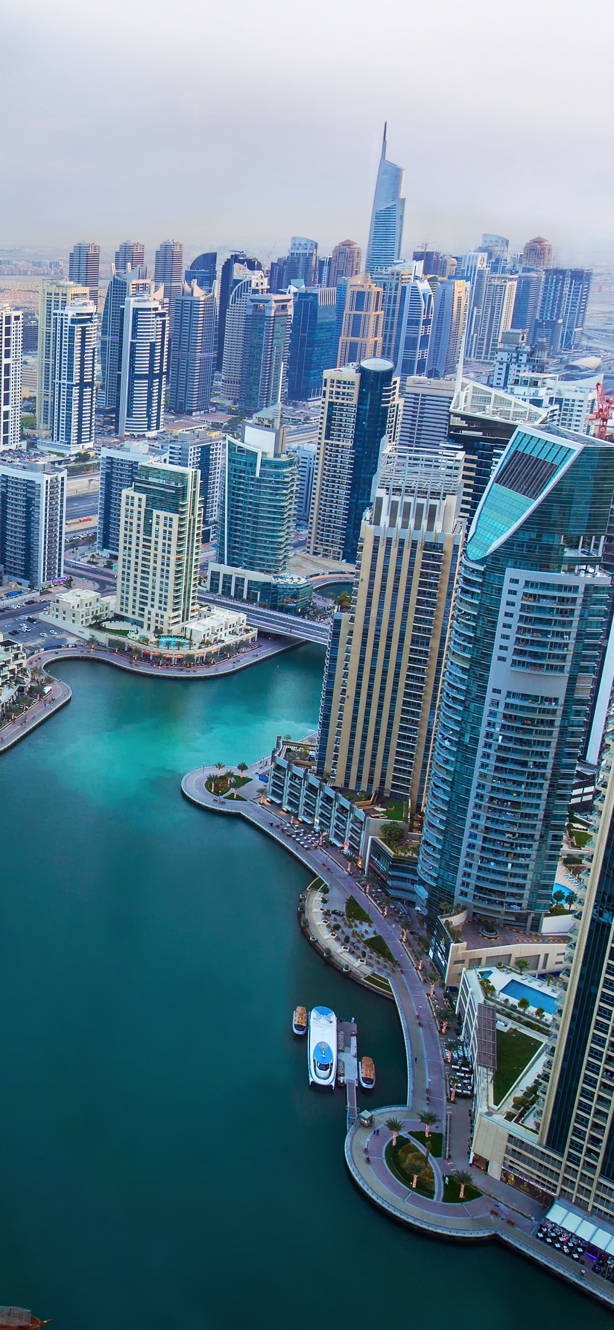 Обои Дубай Марина, Абу Даби, город, городской пейзаж, городской район в разрешении 1242x2688