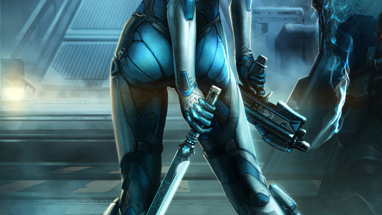 Обои киборг киберпанк девушка, Киберпанк 2077, Киберпанк, киборг, арт в разрешении 1280x720