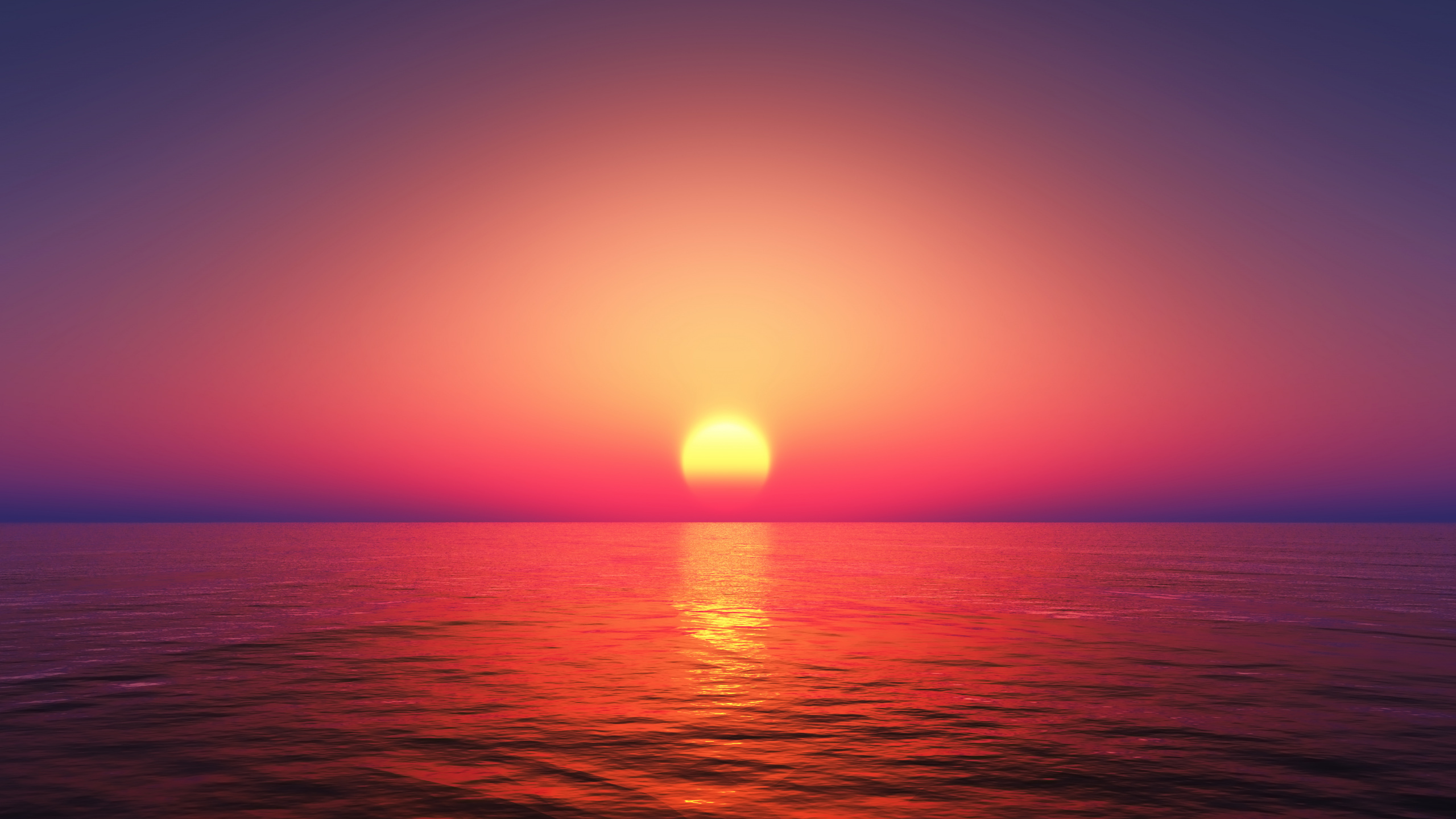 Обои закат, солнце, послесвечение, вода, атмосфера в разрешении 2560x1440