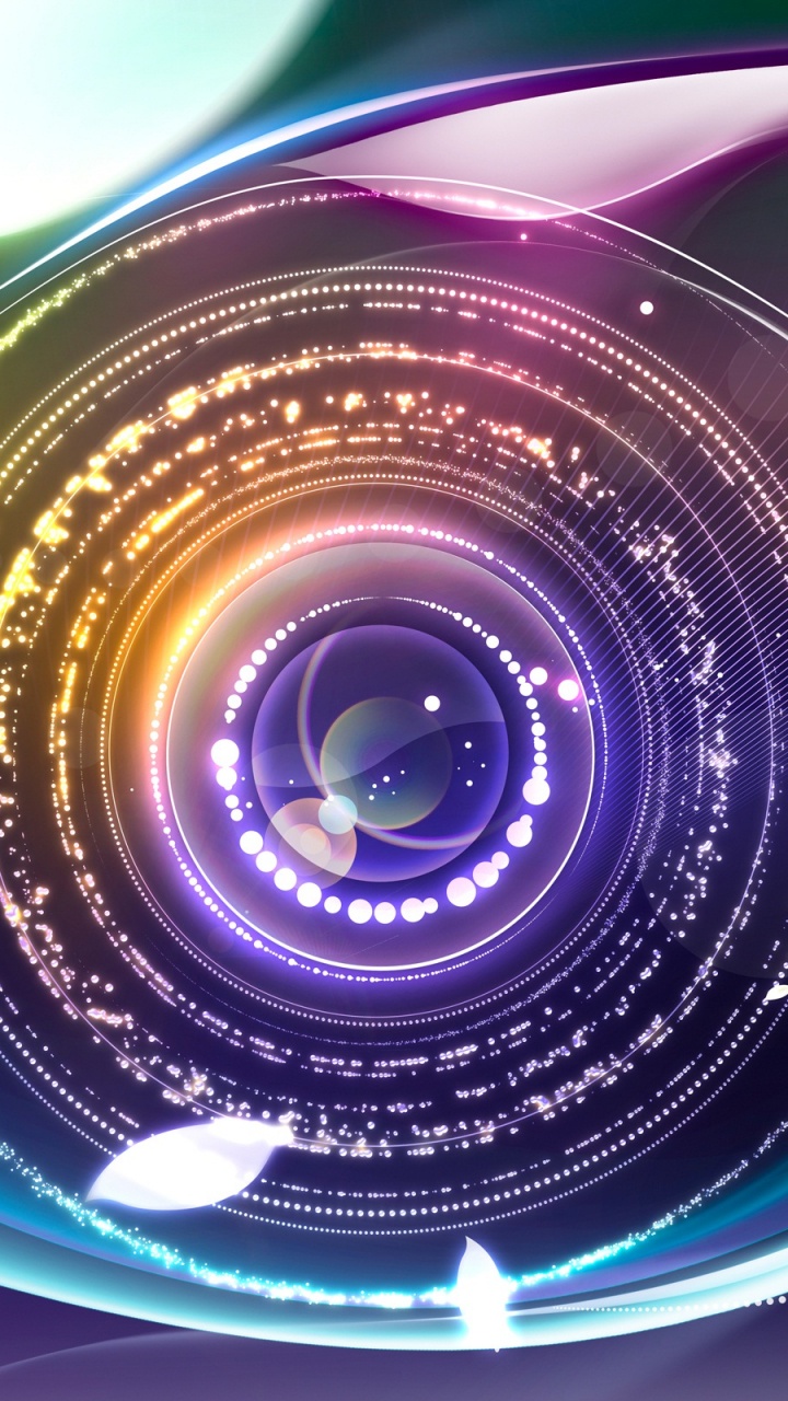 Обои объектив камеры, объектив, свет, пурпур, фрактальное искусство в разрешении 720x1280