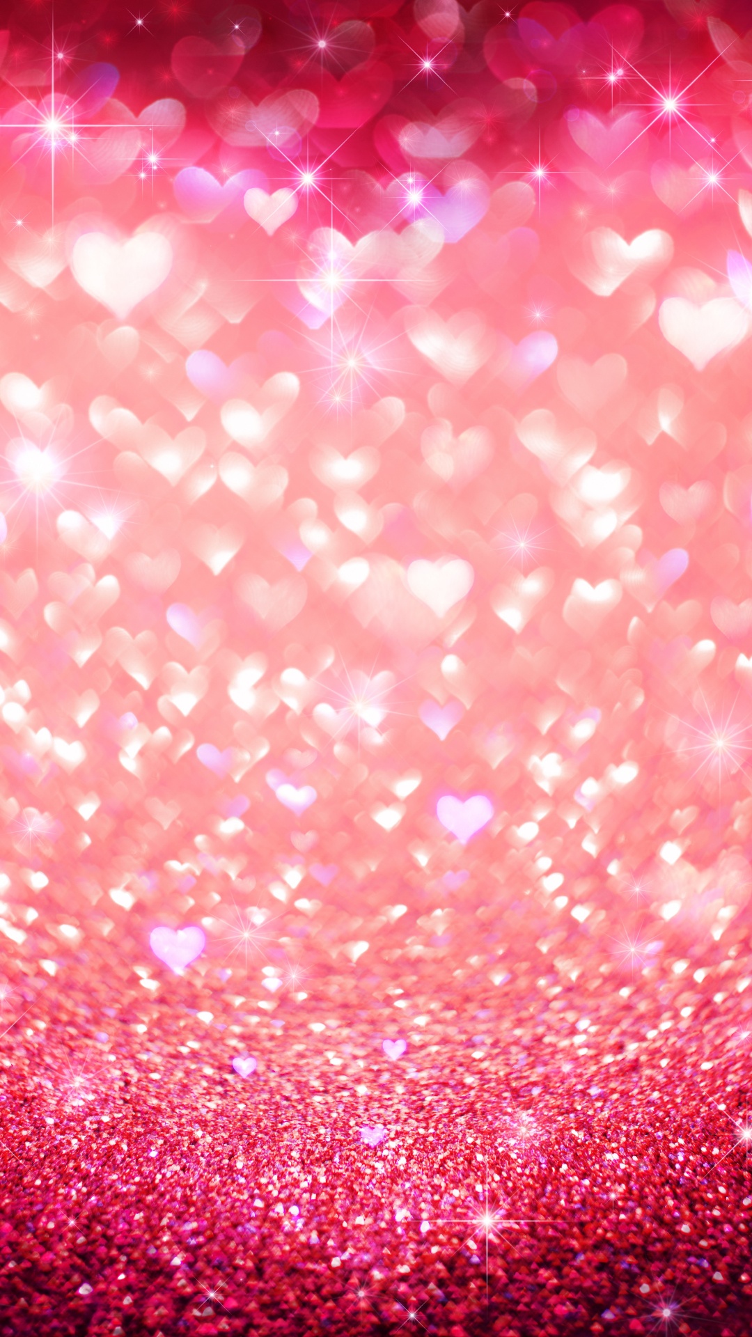 Обои сердце, розовый, красный цвет, свет, пурпурный цвет в разрешении 1080x1920