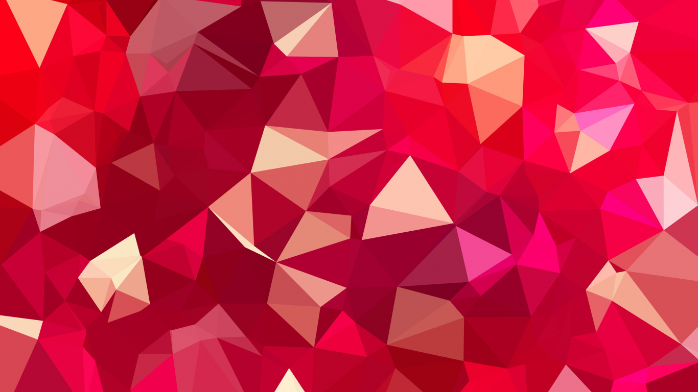Обои красный цвет, куб, геометрия, пурпурный цвет, треугольник в разрешении 1366x768