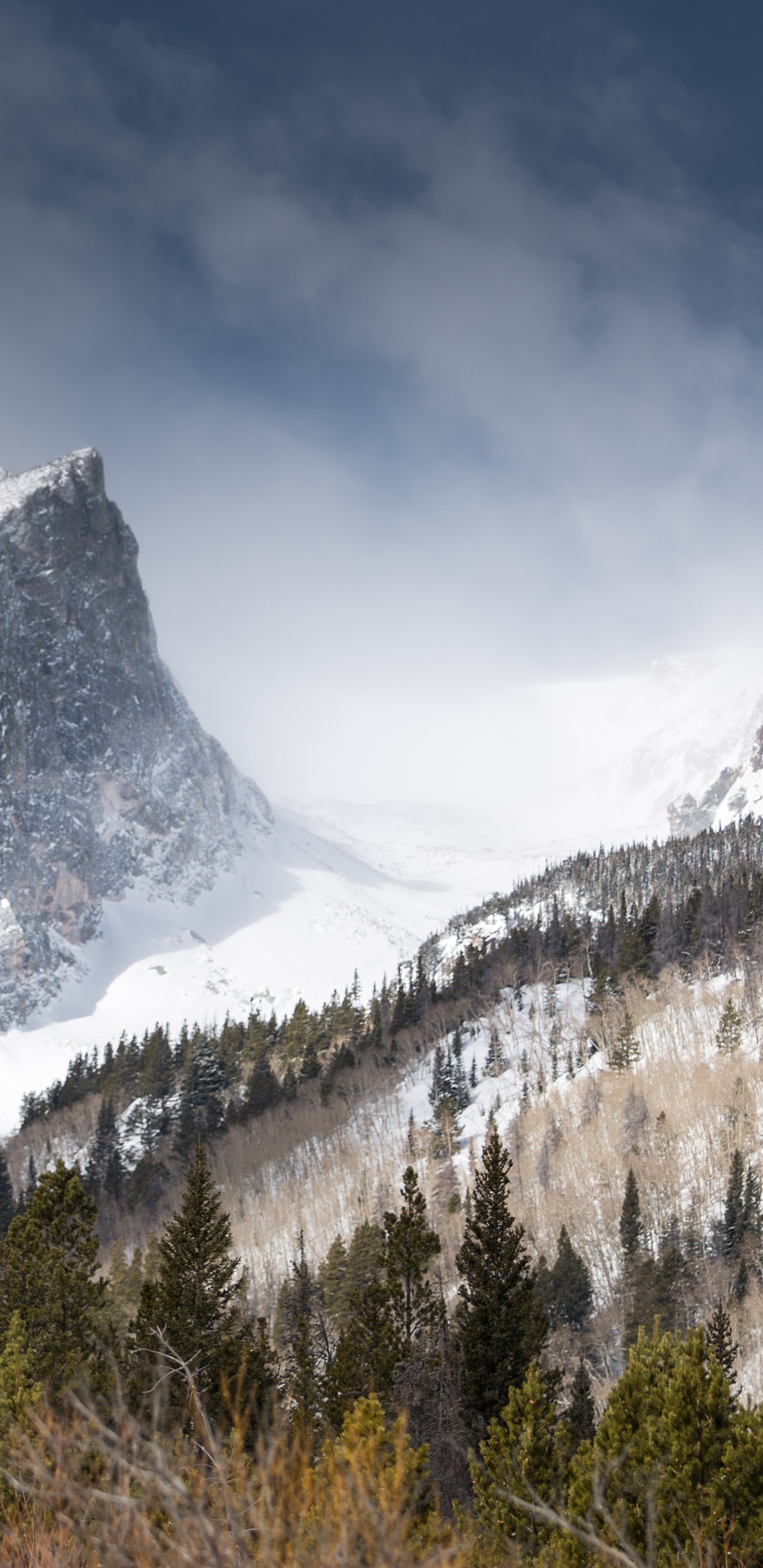 Обои гора, Халлет пик, Альпы, моренное озеро, природа в разрешении 1440x2960