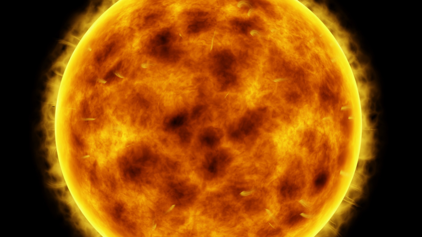 Обои атмосфера, желтый, астрономический объект, солнце, планета в разрешении 1366x768