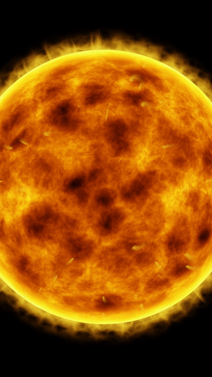 Обои атмосфера, желтый, астрономический объект, солнце, планета в разрешении 720x1280