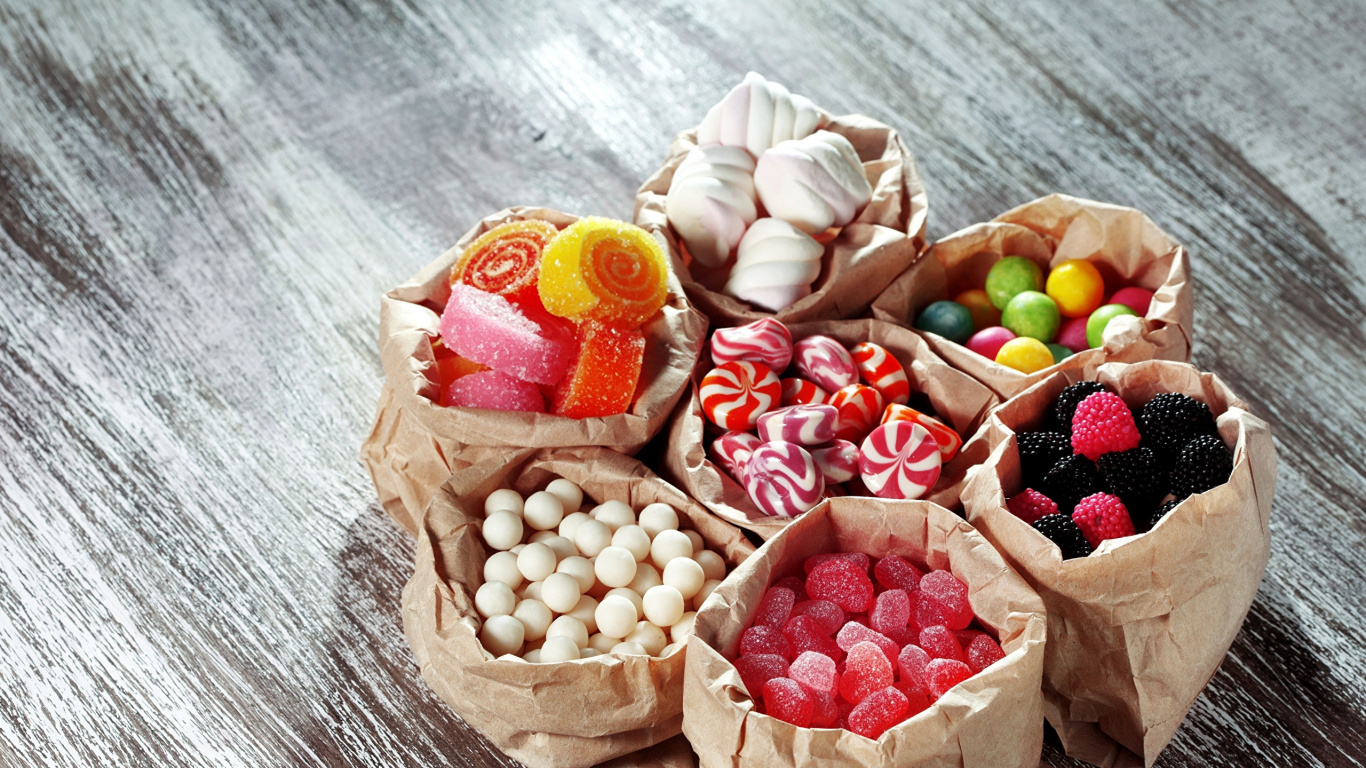 Обои конфета, пища, сладость, суперфуд, фрукты в разрешении 1366x768
