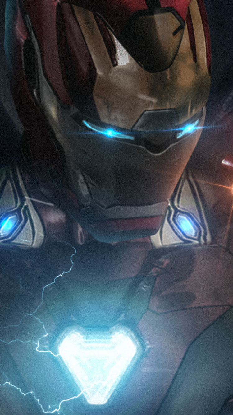Обои Железный человек, Бесконечность Драгоценные Камни, супергерой, темнота, технологии в разрешении 750x1334