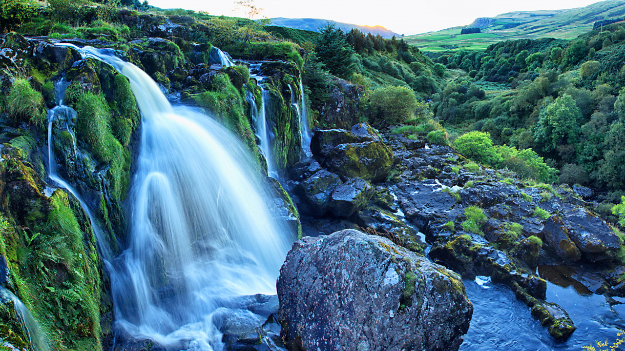 Обои Лу Финтри, водопад, гидроресурсы, водоем, природа в разрешении 1280x720