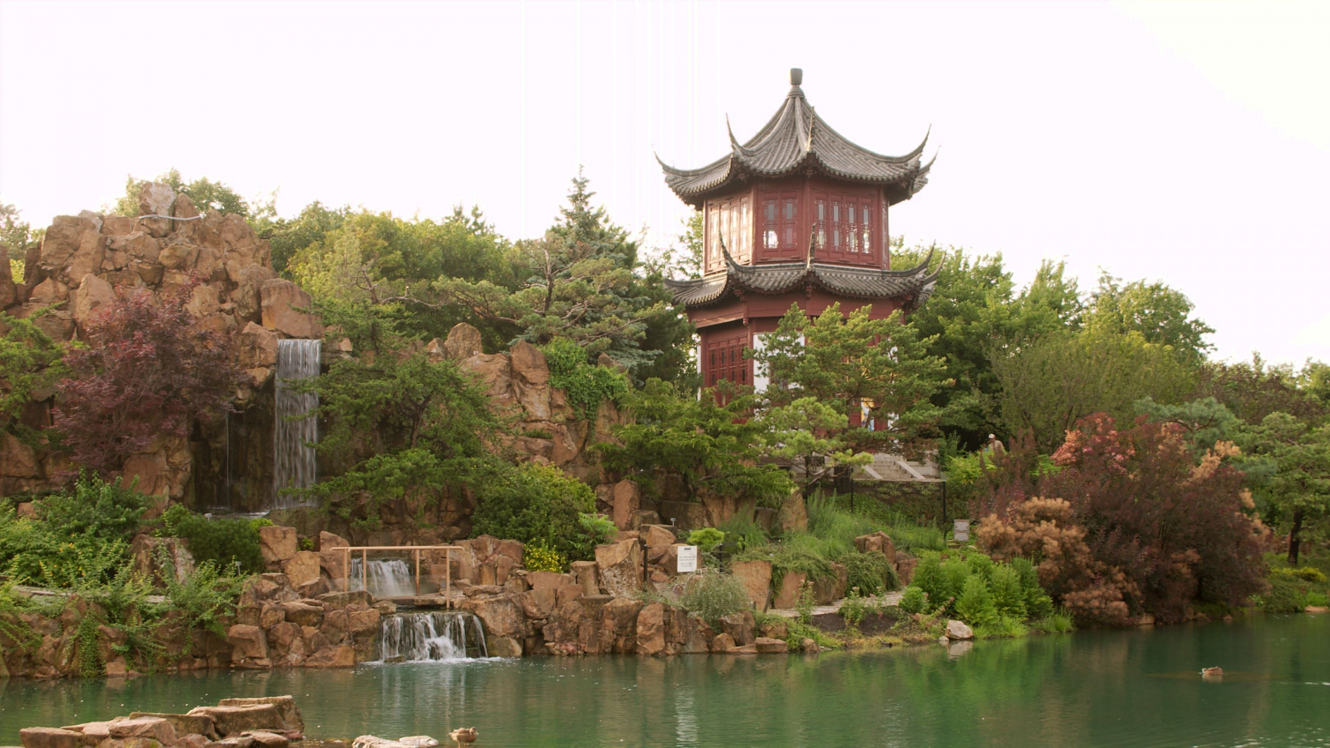 Обои китайская архитектура, Ботанический сад, китайская пагода, сад, пагода в разрешении 1920x1080