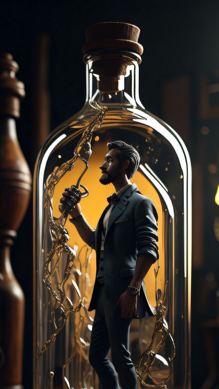 Обои ликер, стеклянная бутылка, вино, стекло, небьющиеся в разрешении 750x1334