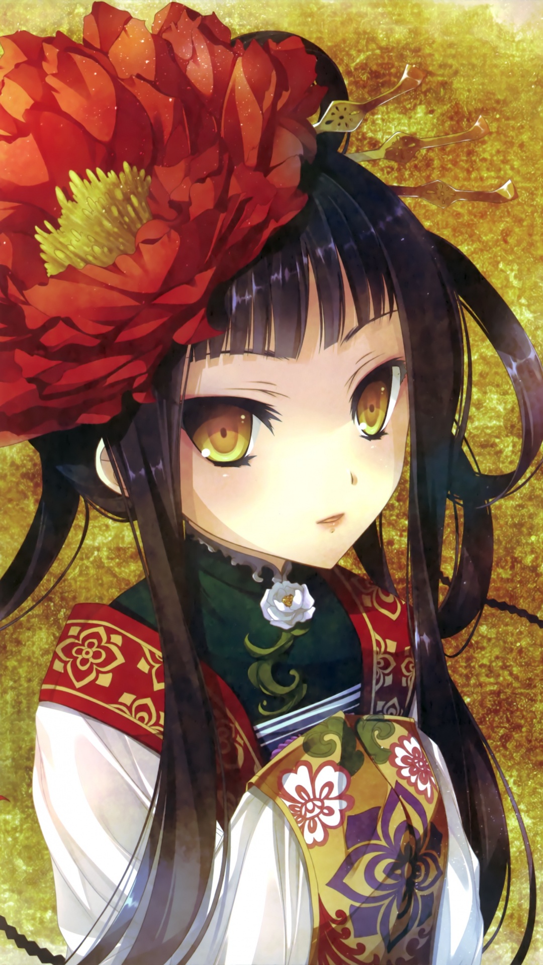 Обои Катагири Хинаты, аниме, иллюстрация, растение, цветок в разрешении 1080x1920