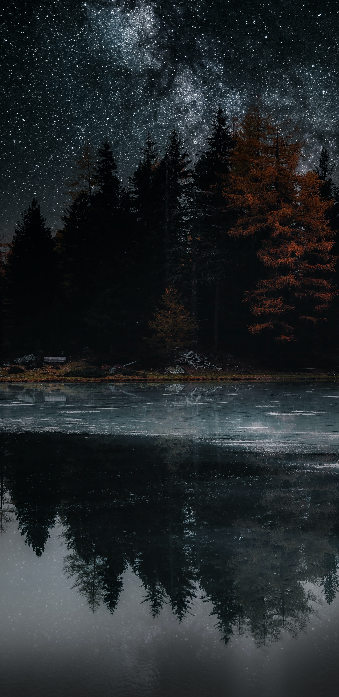 Обои Млечный Путь, вода, атмосфера, гидроресурсы, природный ландшафт в разрешении 1440x2960