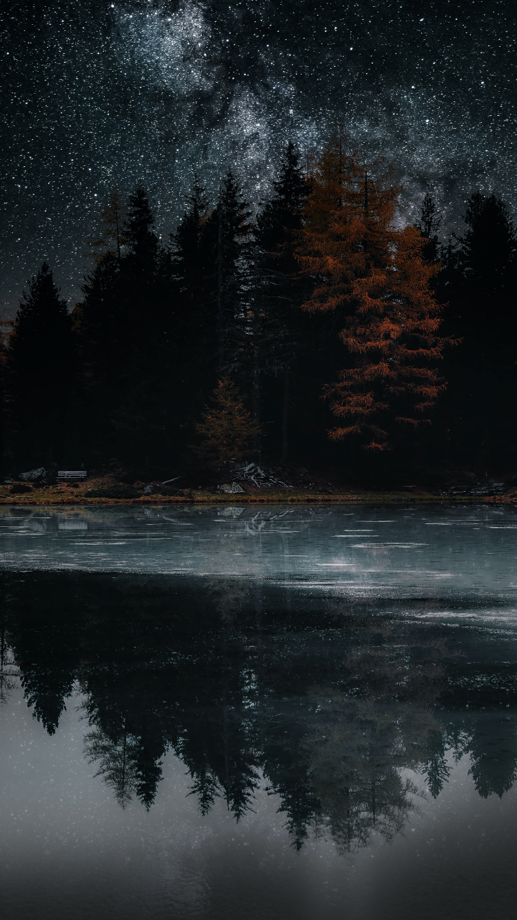 Обои Млечный Путь, вода, атмосфера, гидроресурсы, природный ландшафт в разрешении 750x1334