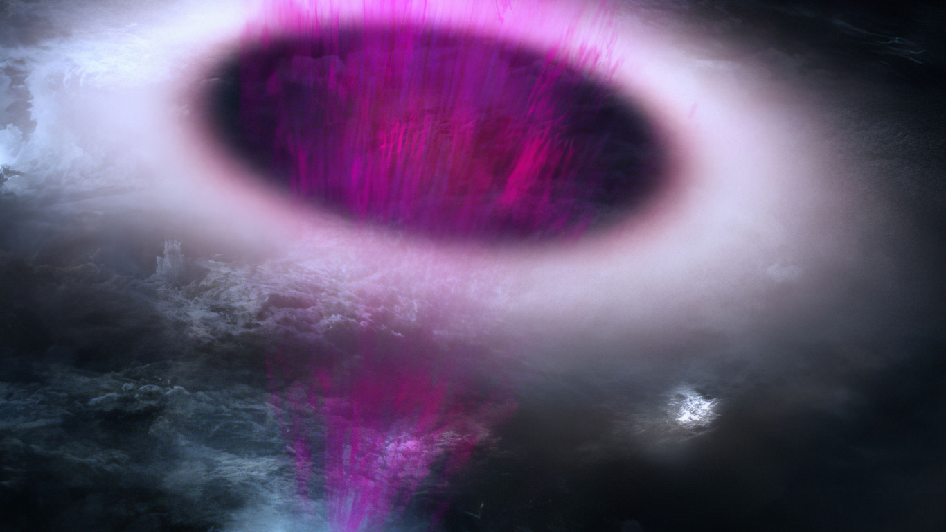 Обои атмосфера, атмосфера земли, молния в верхних слоях атмосферы, земля, космос в разрешении 1366x768