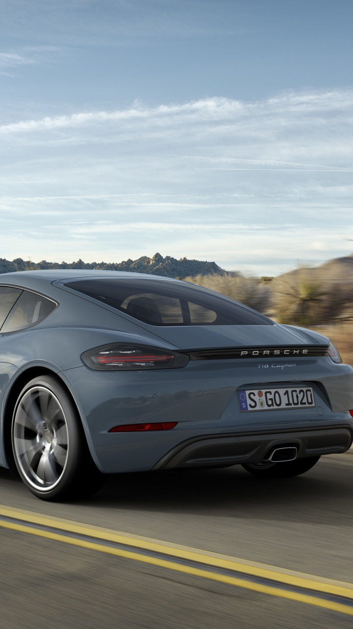 Обои 2017 Порше 718 Кайман, Порше Кайман, Порше, спорткар, Porsche 718 Boxster в разрешении 720x1280