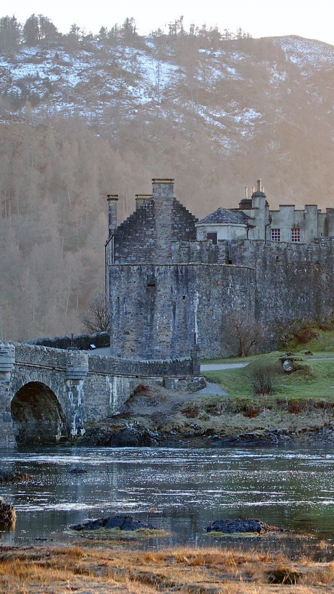 Обои Замок Эйлен Донан, замок, развалины, фортификация, средневековая архитектура в разрешении 1080x1920