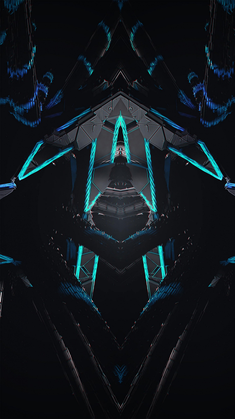 Обои темнота, математика, черный, симметрия, графика в разрешении 750x1334