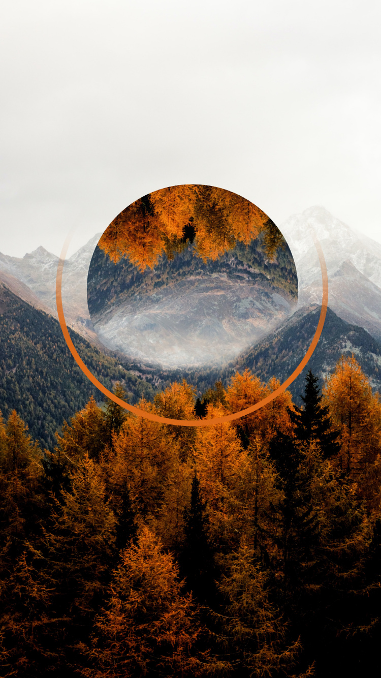 Обои осень, гора, облако, экорегион, природный ландшафт в разрешении 750x1334