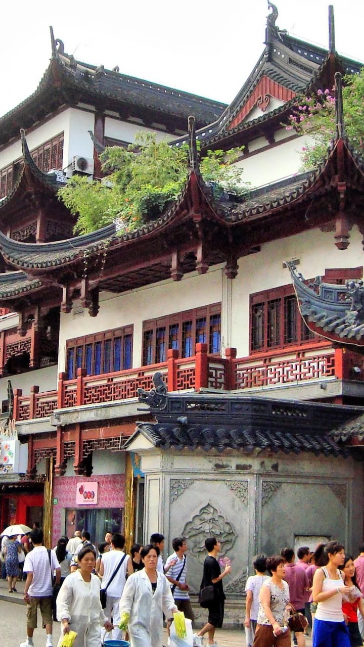 Обои старый город, Город Бога храм Шанхая, китайская архитектура, японская архитектура, храм в разрешении 720x1280