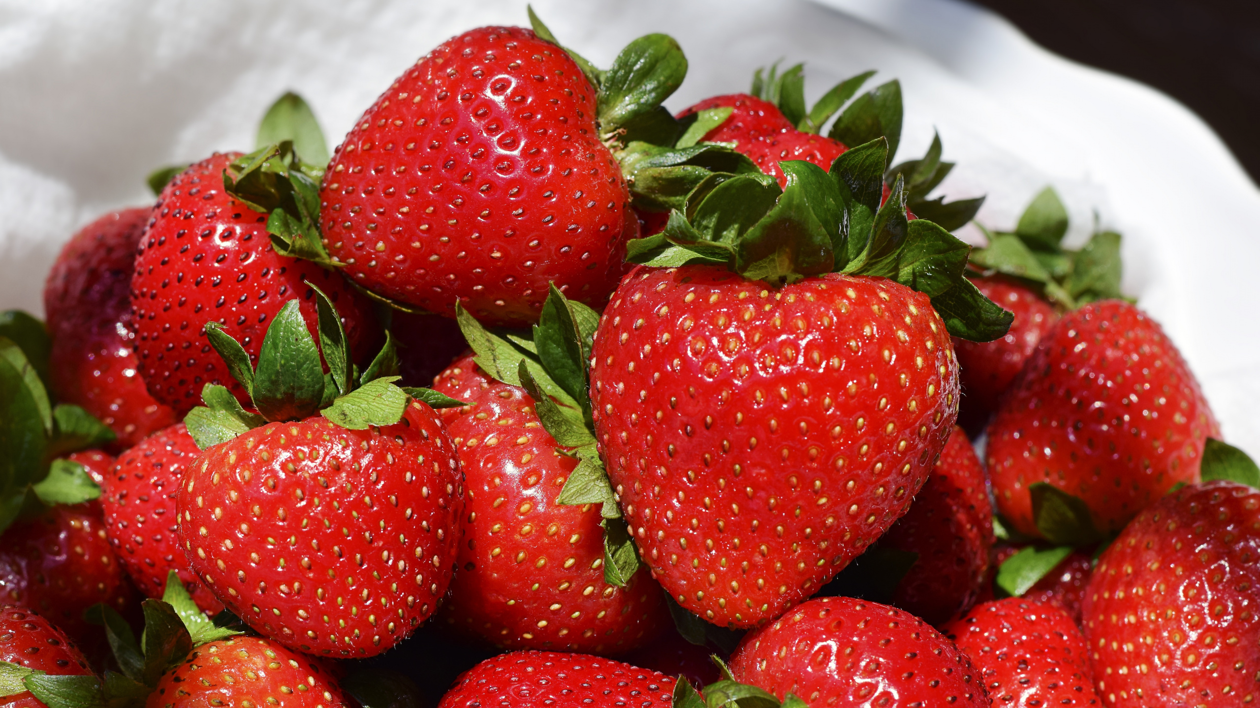 Обои клубника, ягоды, фрукты, природные продукты, пища в разрешении 2560x1440
