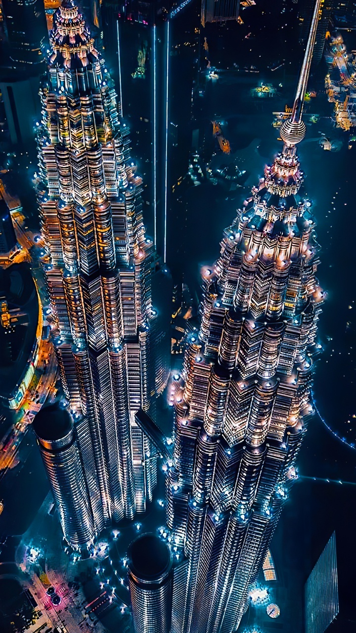 Обои городской пейзаж, мир, Рождественские огни, мажорель синий, здание в разрешении 720x1280