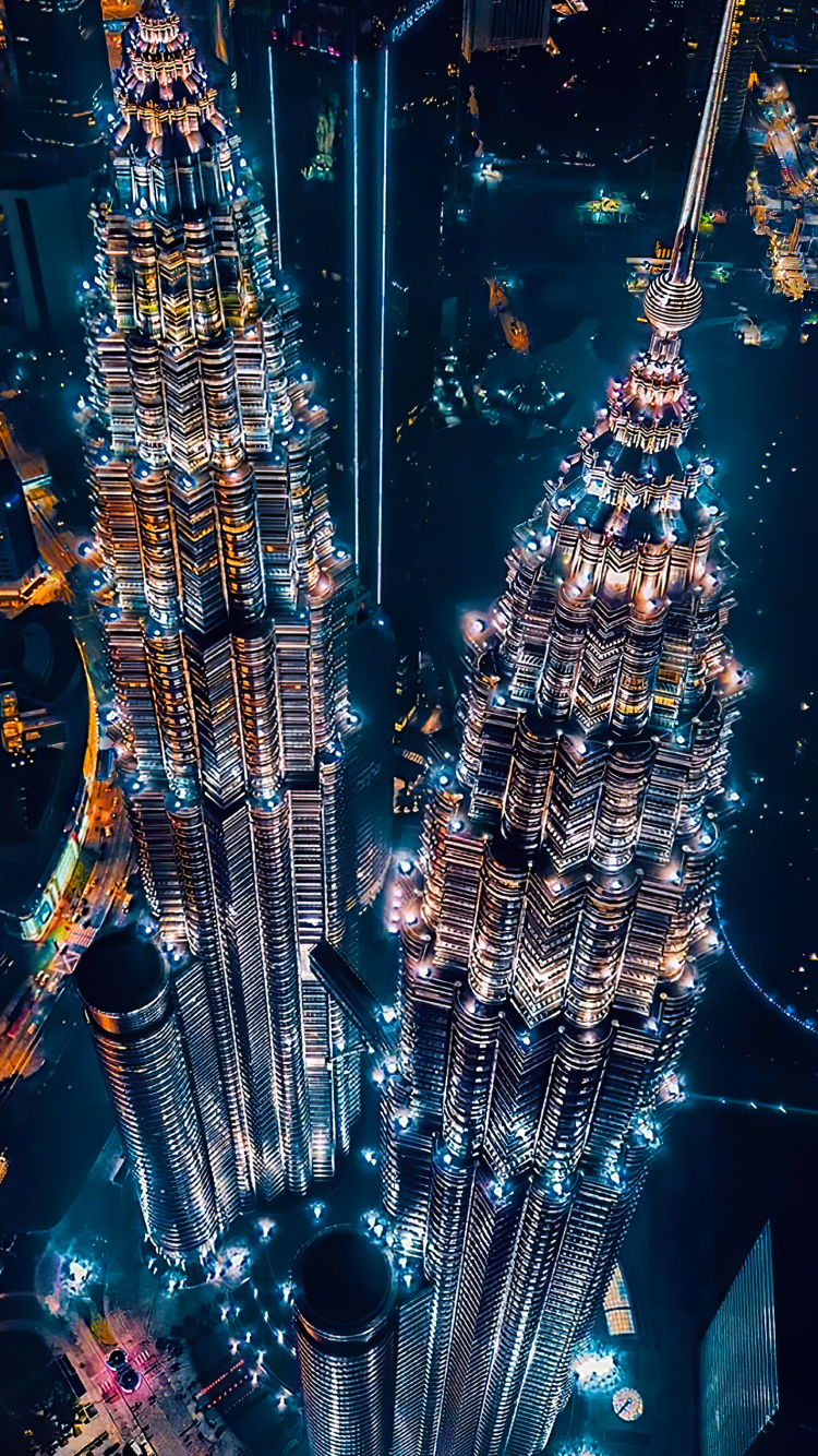 Обои городской пейзаж, мир, Рождественские огни, мажорель синий, здание в разрешении 750x1334