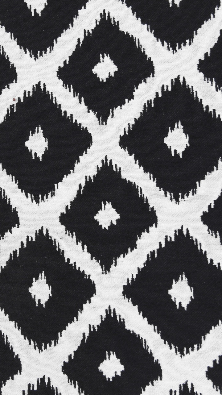 Обои ткань, узор, дизайн, монохромный, черный и белый в разрешении 720x1280