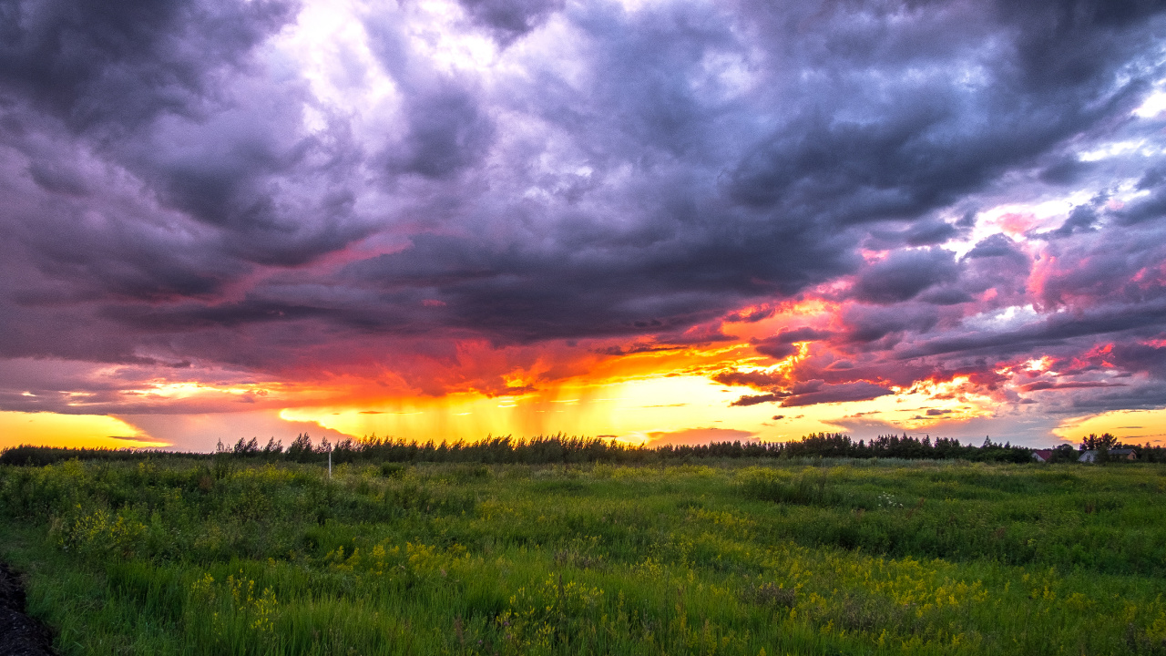 Обои Россия, закат, природа, облако, горизонт в разрешении 1280x720