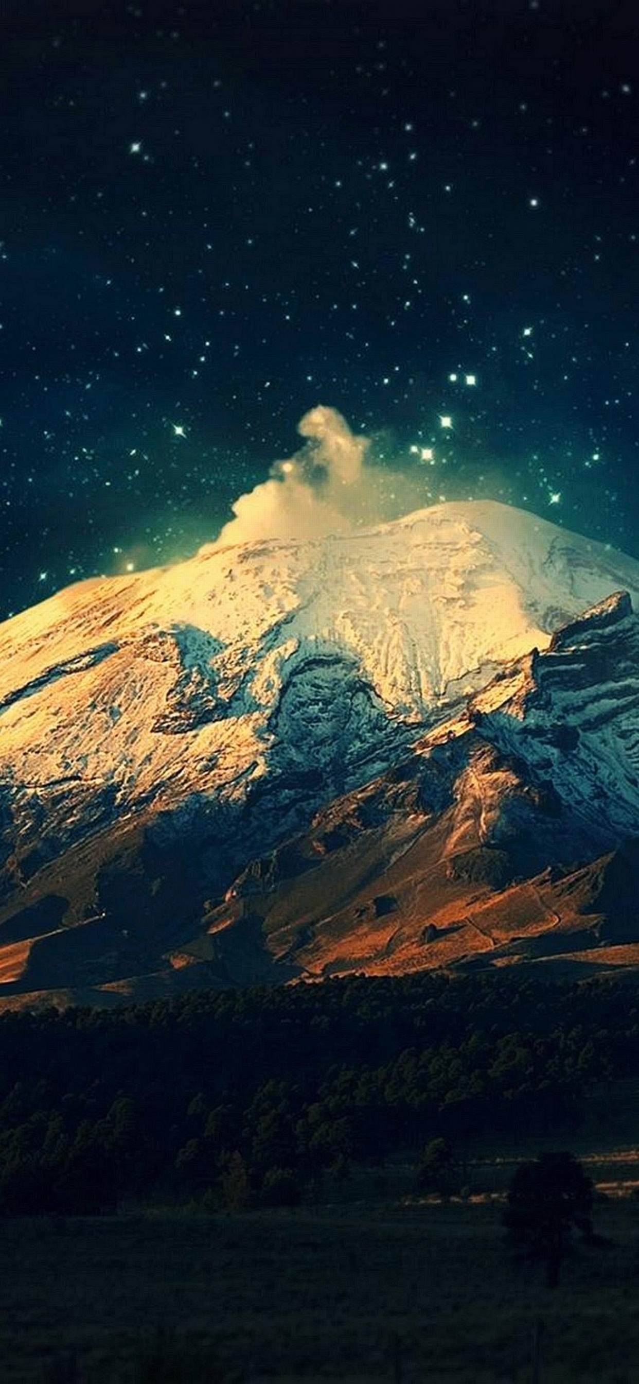 Обои природа, стратовулкан, атмосфера, гора, купол лавы в разрешении 1242x2688