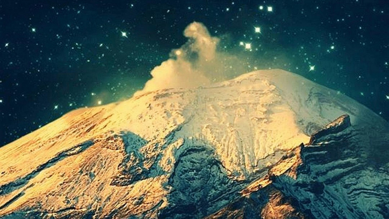 Обои природа, стратовулкан, атмосфера, гора, купол лавы в разрешении 1366x768