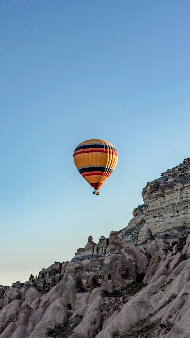 Обои воздушный шар, каппадокия, полет, полеты на воздушном шаре, аэростат в разрешении 750x1334