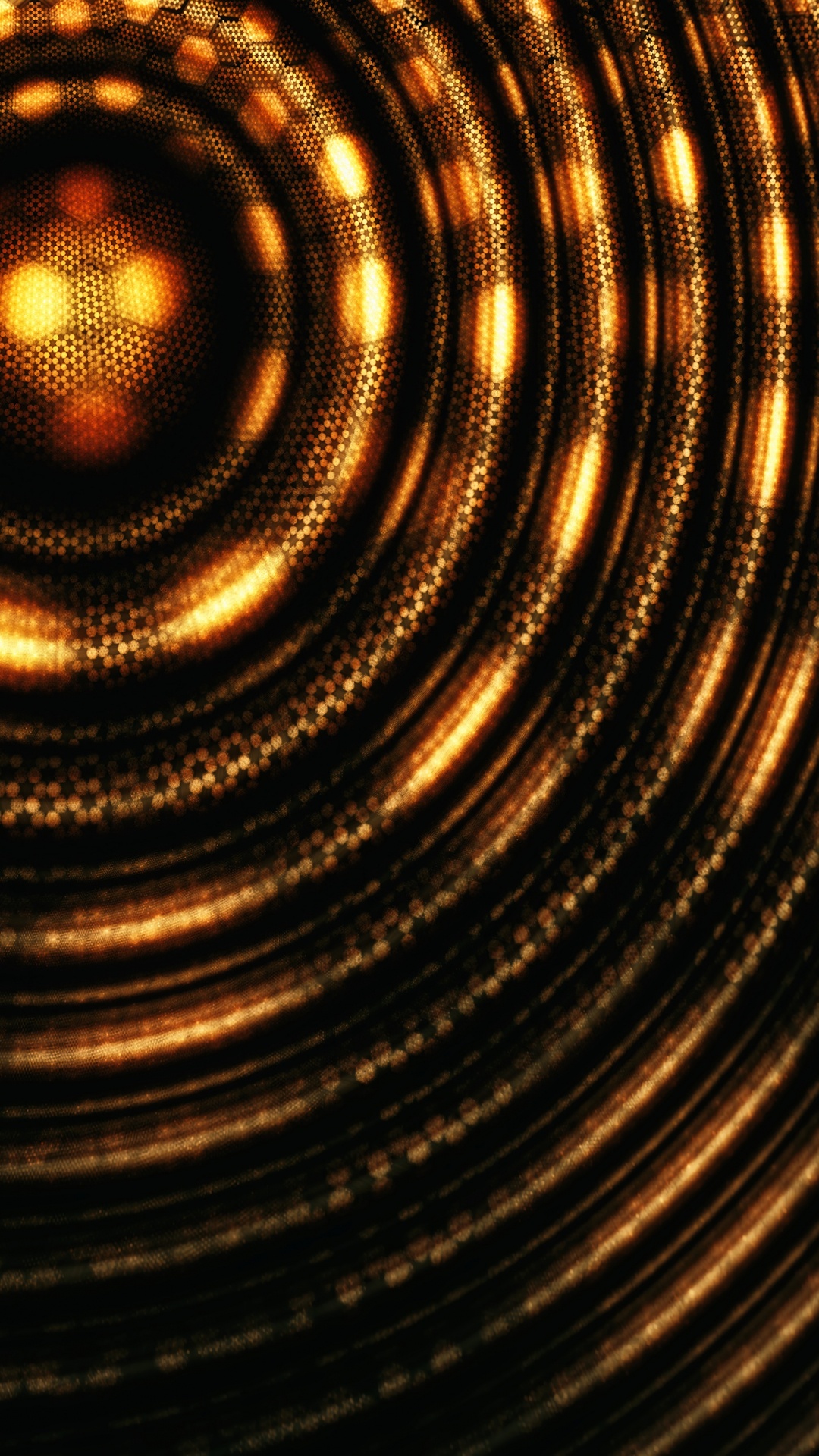 Обои спираль, вихрь, круг, сияние, медь в разрешении 1080x1920