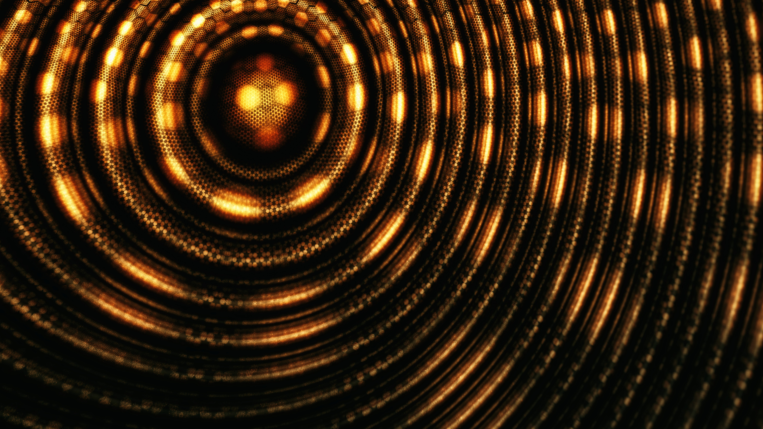 Обои спираль, вихрь, круг, сияние, медь в разрешении 2560x1440