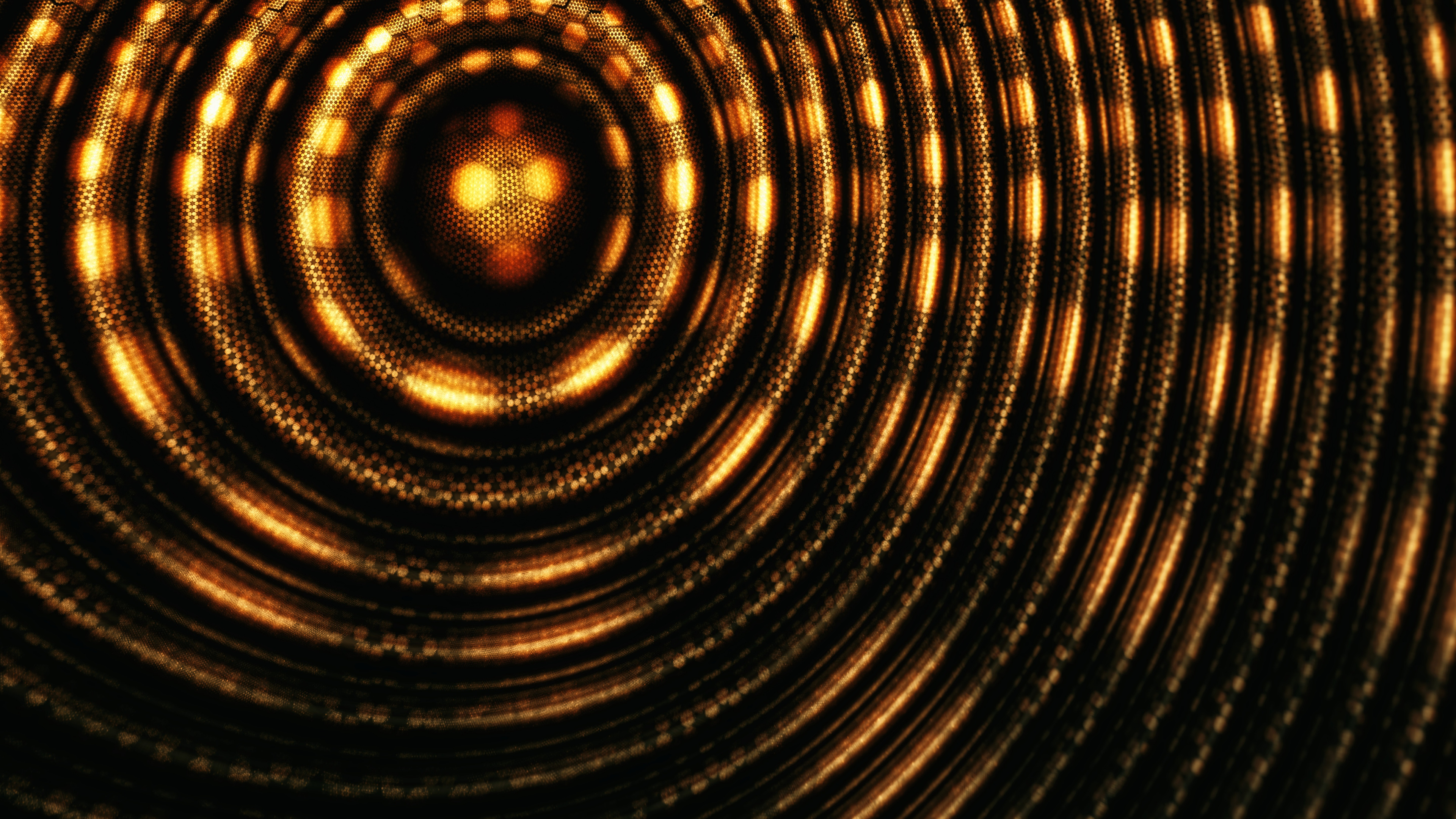 Обои спираль, вихрь, круг, сияние, медь в разрешении 3840x2160