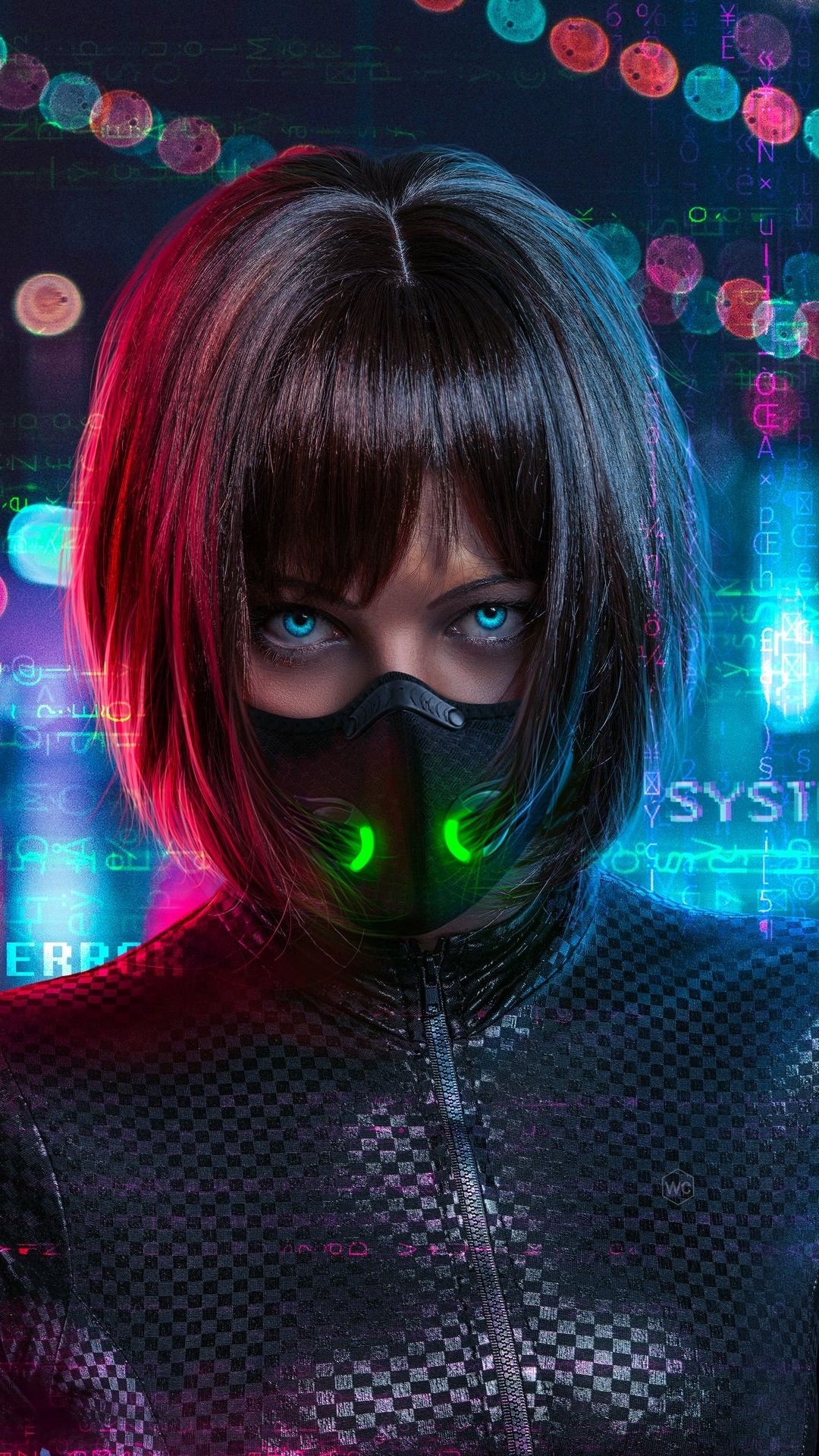 Обои волосы, прическа, свет, пурпур, ресничка в разрешении 1080x1920