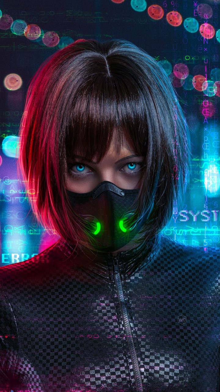 Обои волосы, прическа, свет, пурпур, ресничка в разрешении 720x1280