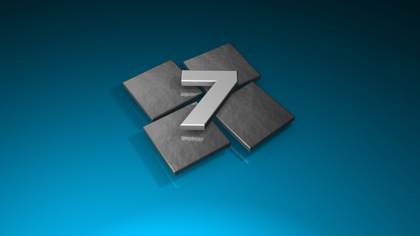 Обои windows 7, microsoft windows, лого, марка, бренд в разрешении 1366x768