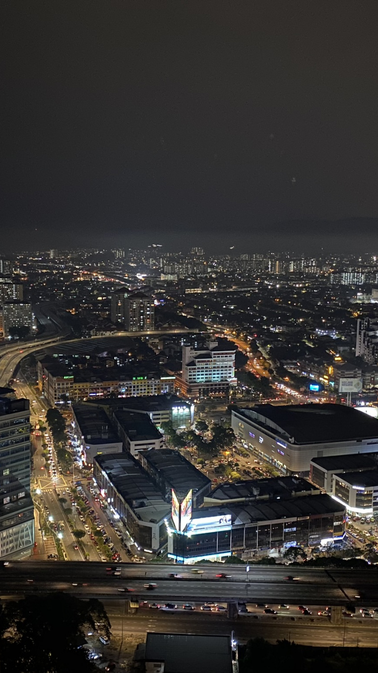 Обои ночь, город, городской район, метрополия, темнота в разрешении 750x1334