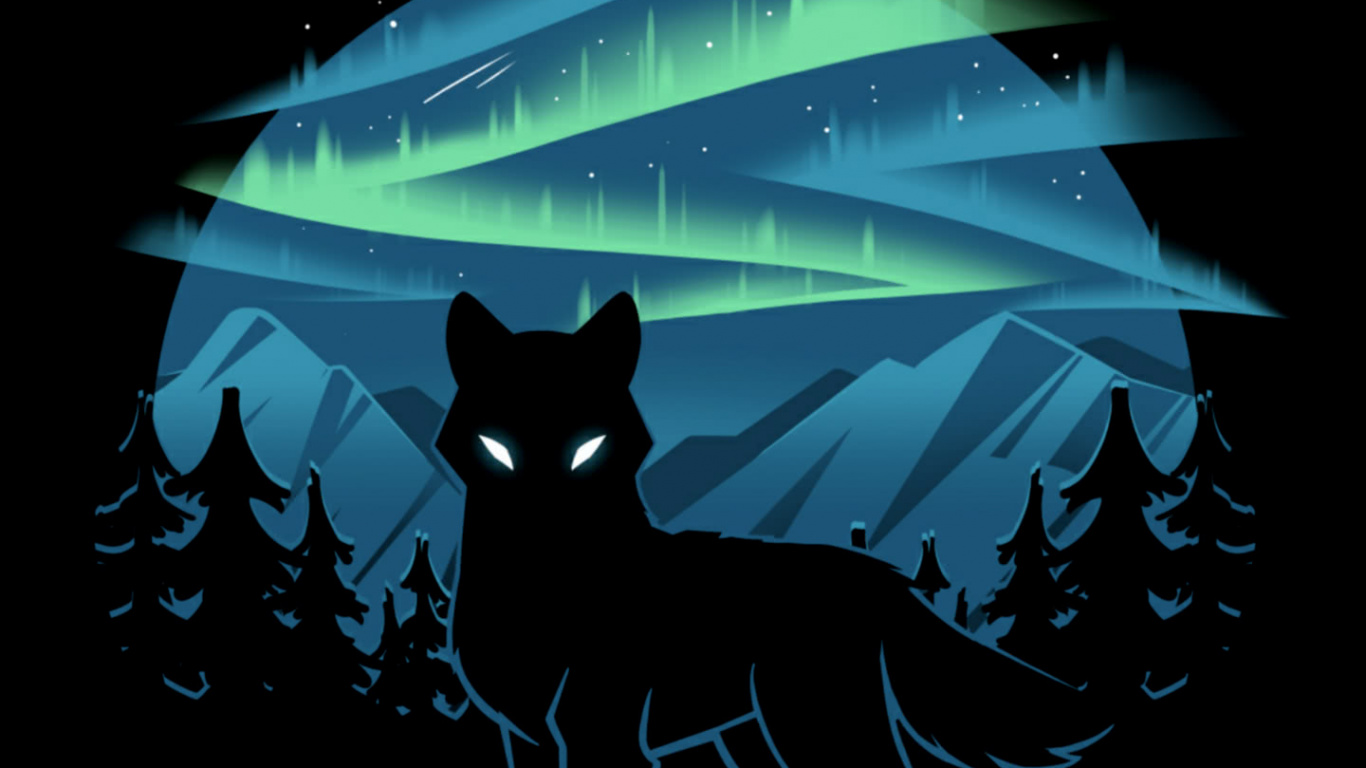 Обои футболка, волк, двусторонний плюшевый волк, окно, арт в разрешении 1366x768