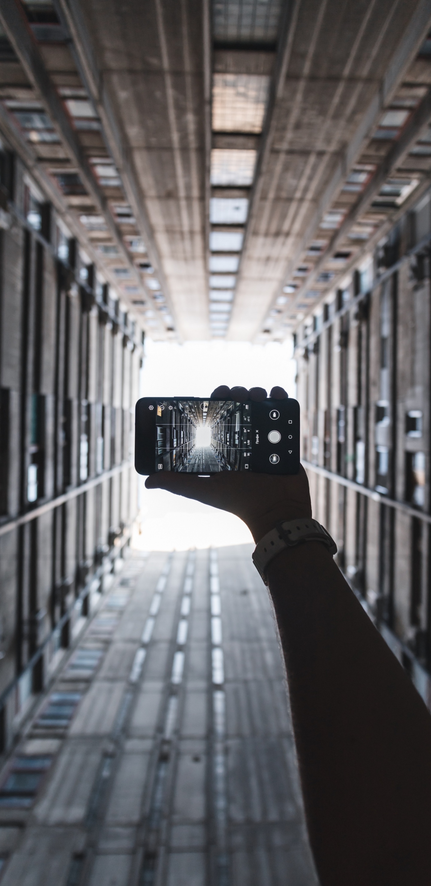 Обои транспорт, здание, архитектура, городской район, линия в разрешении 1440x2960