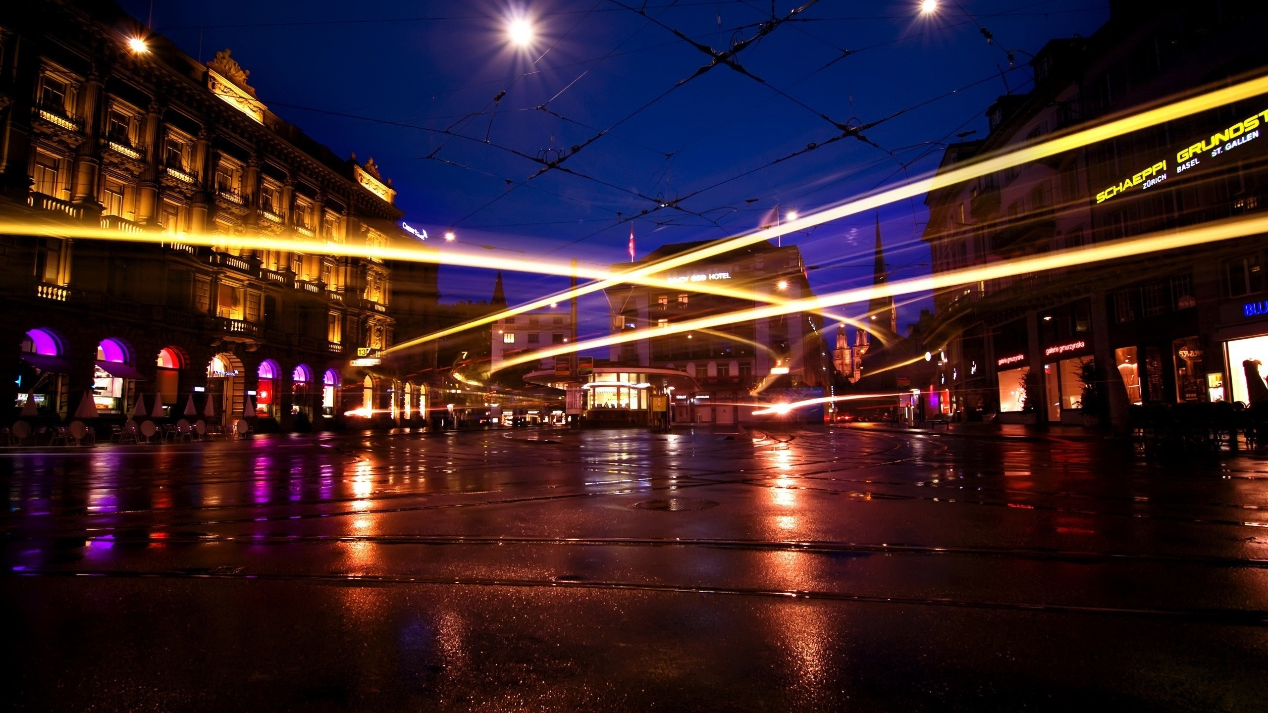 Обои ночь, свет, освещение, городской район, город в разрешении 2560x1440