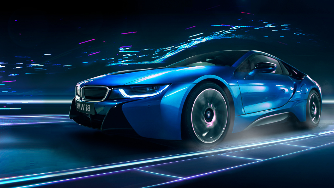 Обои bmw i8, авто, bmw, автомобиль концепции, спорткар в разрешении 1280x720