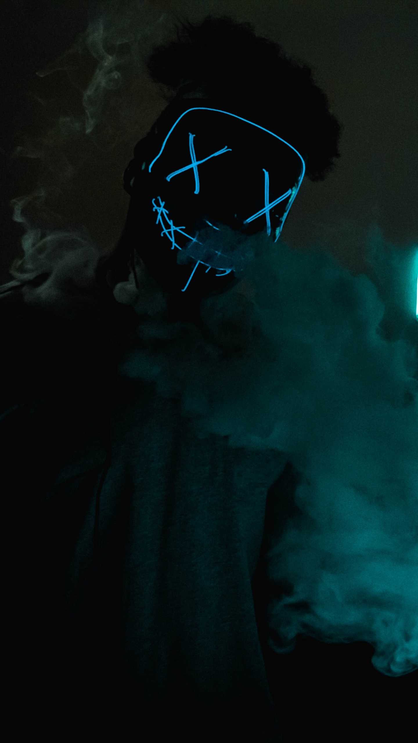 Обои маска, электрик, синий, Маска Неон, неон в разрешении 1440x2560