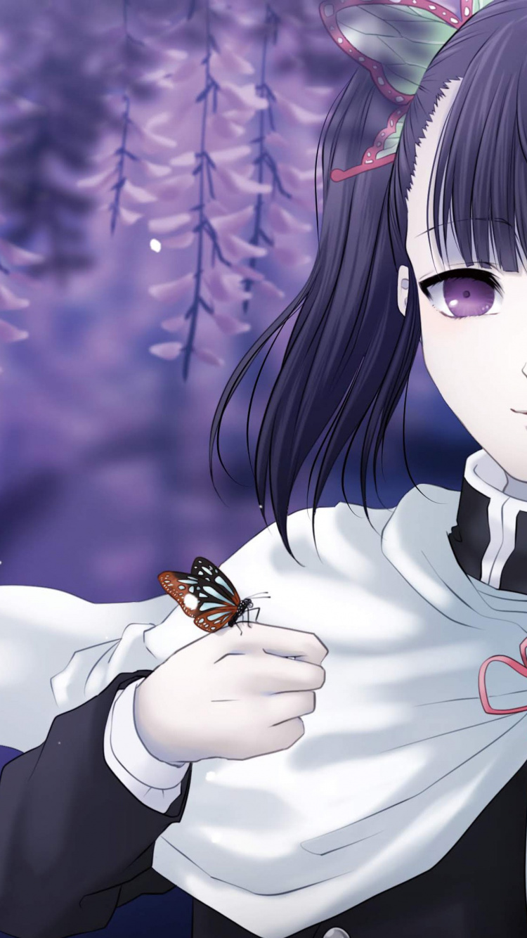 Обои кимэцу но яиба, Танджиро Камадо, зеницу агацума, убийца демонов kimetsu no yaiba, шинобу коч в разрешении 750x1334