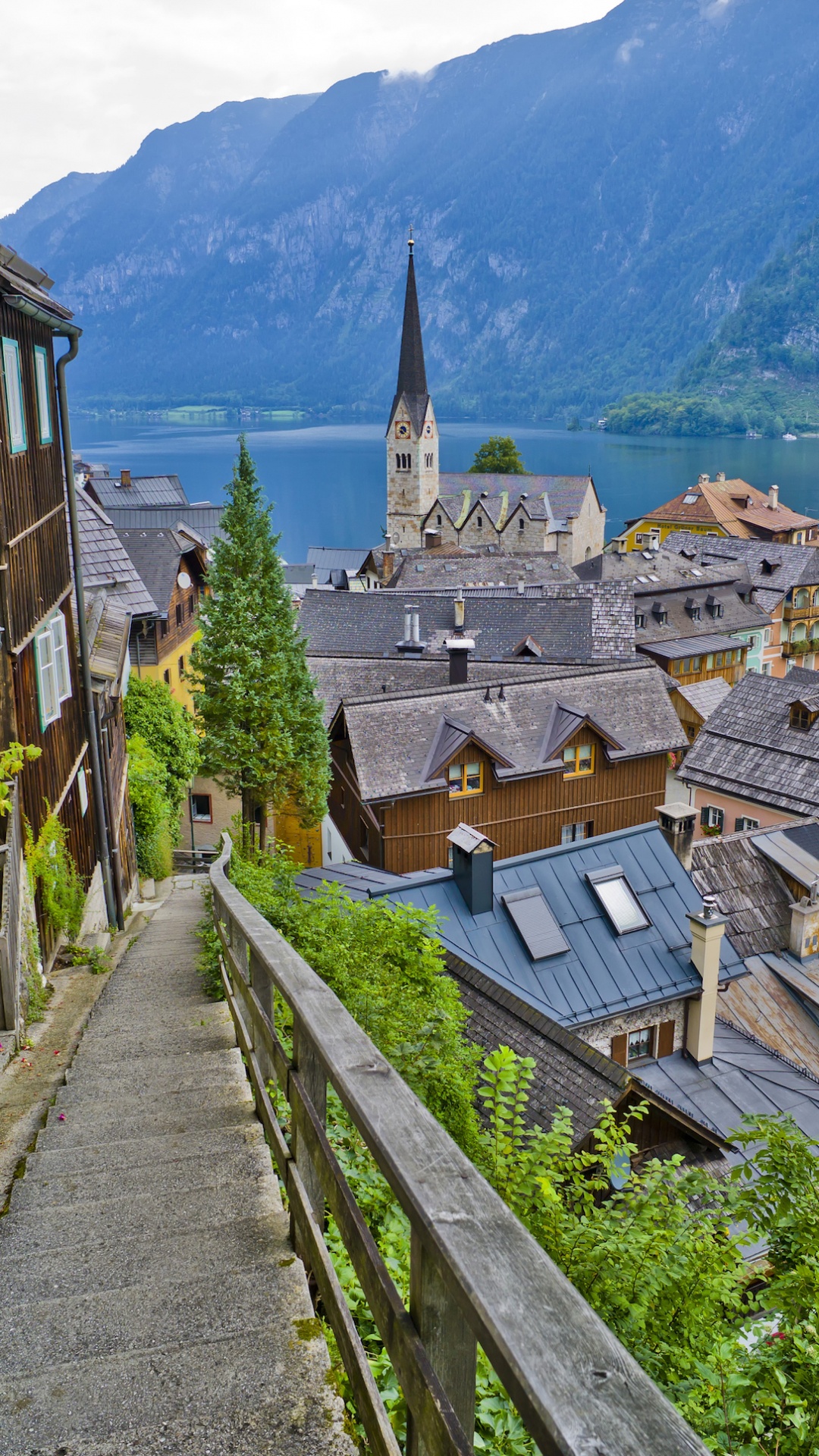 Обои гальштат, деревня, Hallsttter См, горная деревня, городок в разрешении 1080x1920